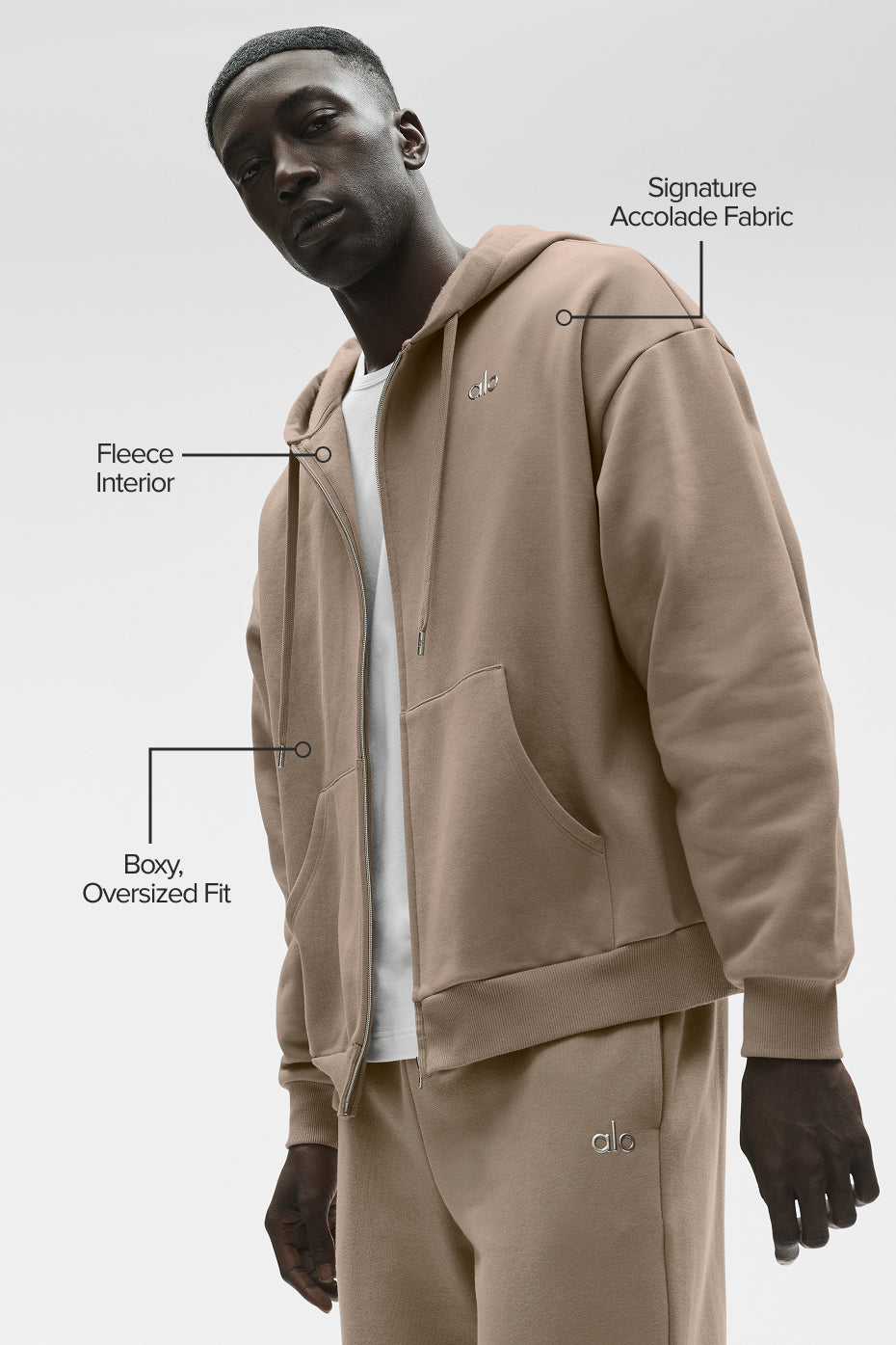 Accolade Full Zip Hoodie - Gravel